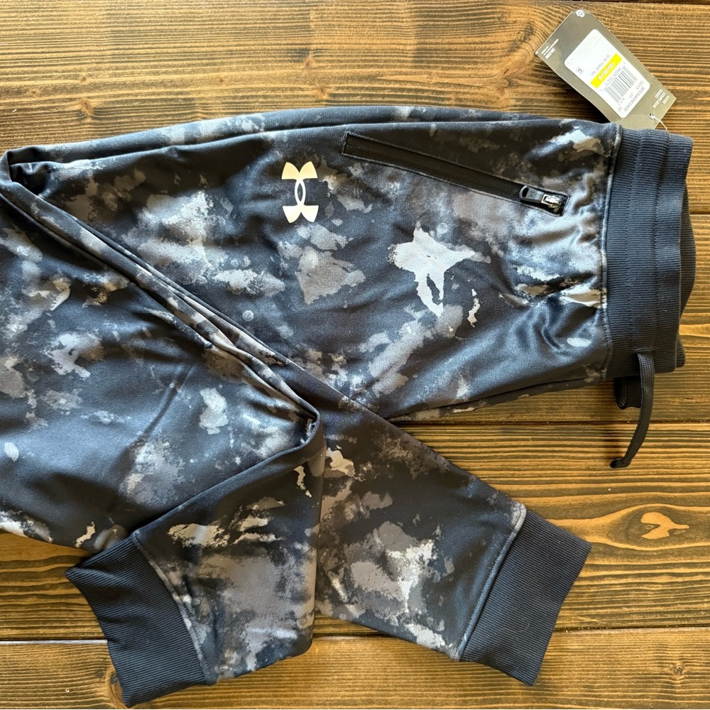 Under Armour Kids' Black and Gray Patterned Joggers